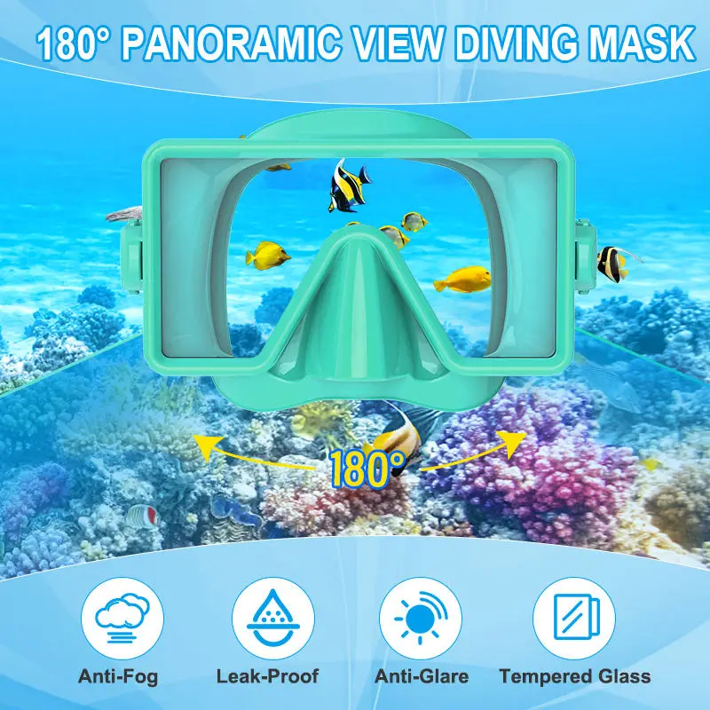 New Design Anti-Fog Low Volume Snorkel Mask Diving Scuba Snorkeling Mask Snorkel Set