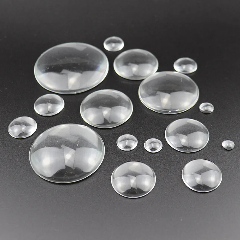 1Packs Round Flat Back Clear Glass Cabochon Transparent Magnifying Glass Cabochon Cameo Settings For DIY Jewelry Making