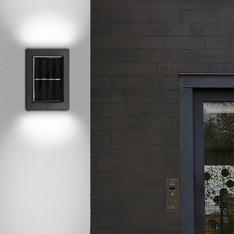 防水ソーラーウォールライト、屋外ガーデンデコレーション、上下、暖かいライト