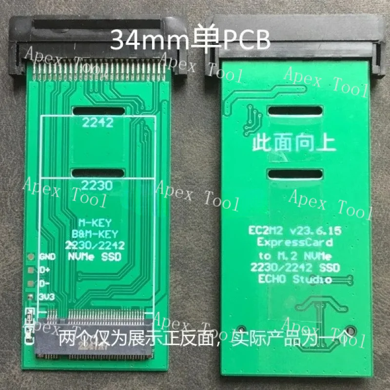 1Pcs ExpressCard to SSD Expansion Card NVMe Hard Drive M.2 2230 2242 SSD X230 Notebook