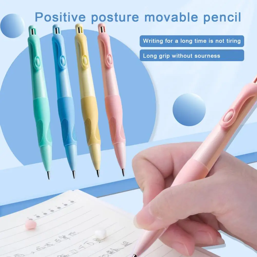 

1 комплект механических карандашей, набор карандашей для коррекции осанки с с стержнем 2,0 мм, мягкий силиконовый карандаш с точилкой