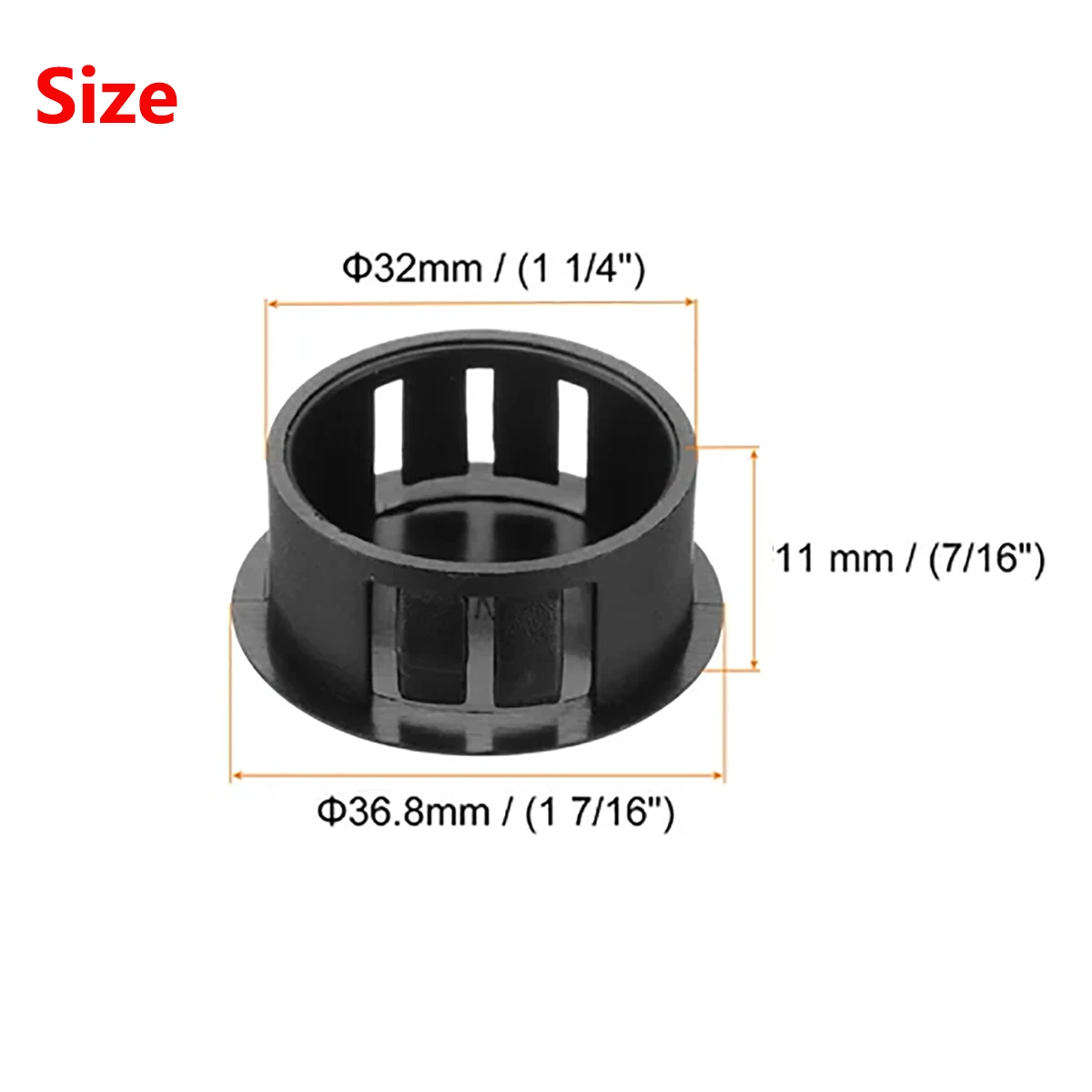 60Pcs Black Hole Plug Nylon Round Snap-on Plug 32mm Plastic Hole Caps Blanking End Caps Seal Stopper Furniture Tube Inserts Plug