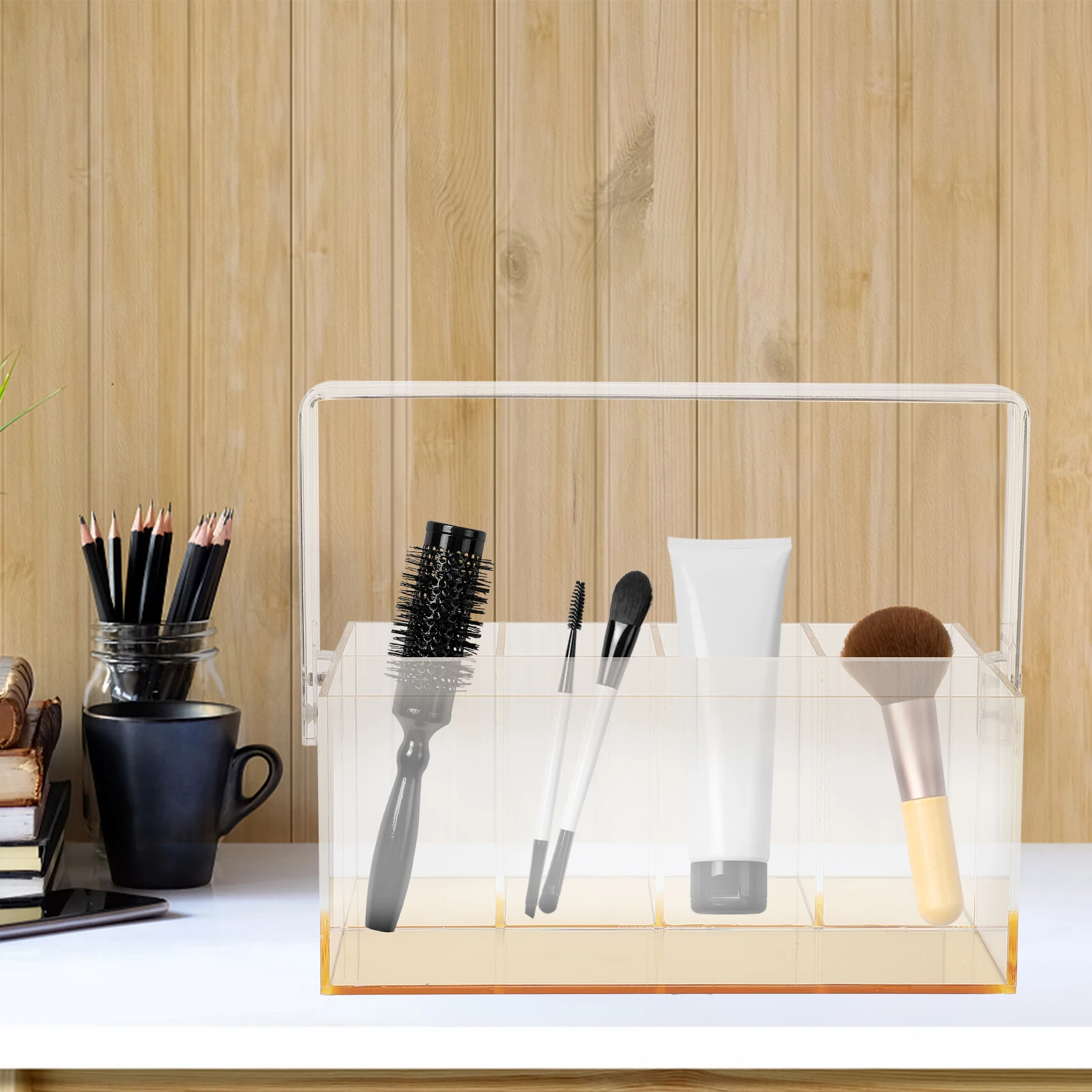 

Clear Acrylic ganizer Makeup Storage Box Bedroom Bathroom Vanity Accessories Holder Lipstick Perfume Tray Smooth