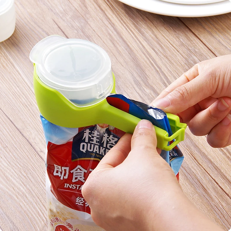 อาหารรักษากระเป๋าปิดคลิป Oat Dispense Spout ถุงขนมขบเคี้ยวคลิป Moisture Seal คลิปสดซีล Clamp อุปกรณ์ทำครัว