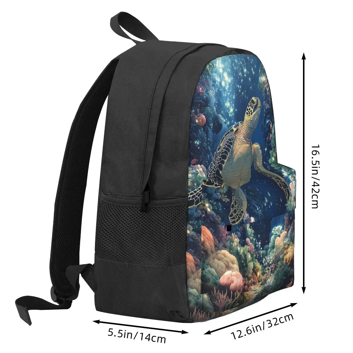 Animal Wildlife Ocean Turtle Glides Backpack Student BookBag Kids School Bag Laptop Shoulder Bags for Boys Girls