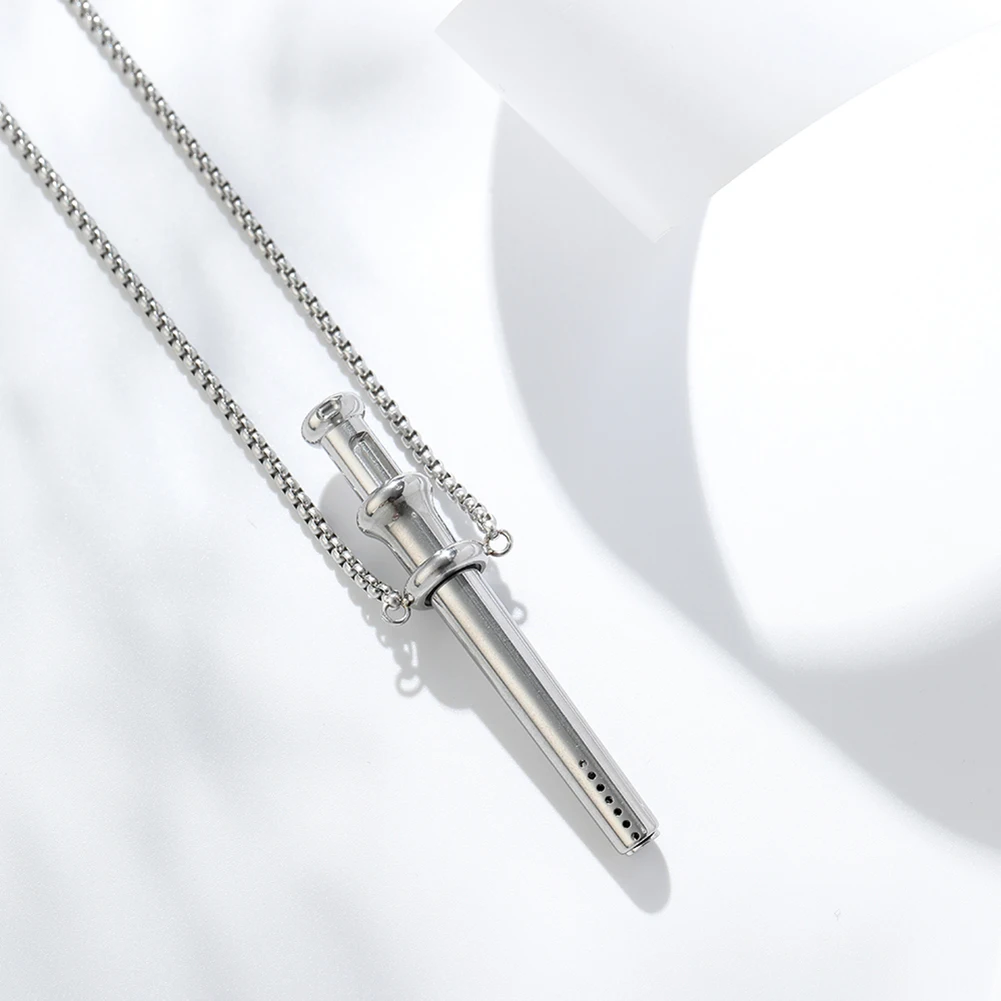 Collana con fischietto resistente alla respirazione Collana con respiro per l'ansia in acciaio inossidabile Collana per l'ansia per alleviare l'ansia e lo stress