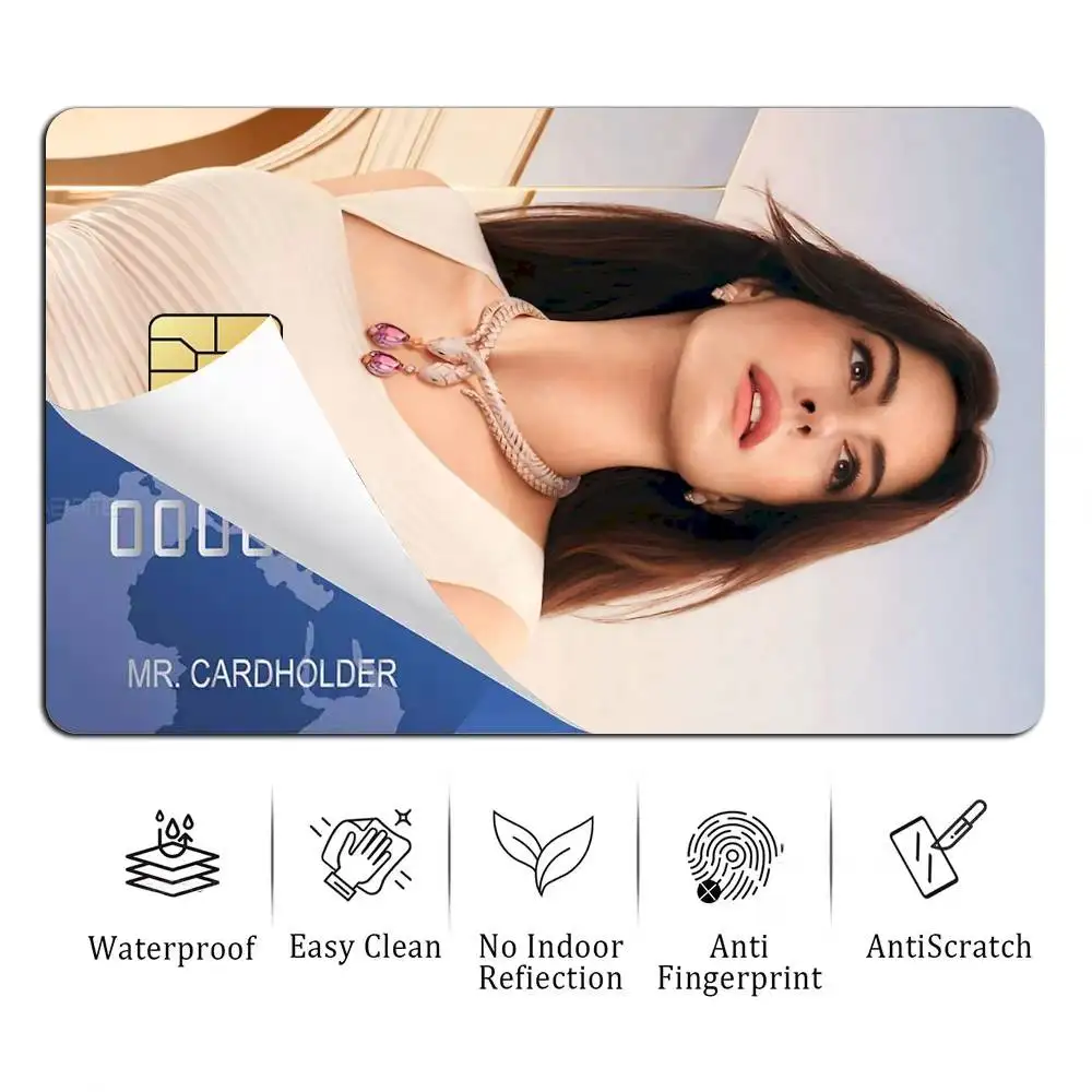 A-Anne Annie H-Hathaway Aesthetic  Card Stickers for Bank Access Protective Waterproof Film Cover Sticker Gift