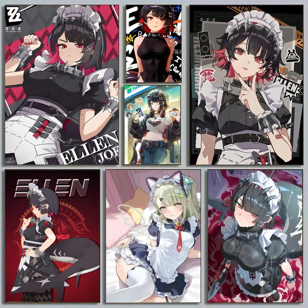 Anime game Zenless Zone Zero Ellen Joe Poster HD Wall Art Aesthetic Decor for Living Room Bedroom Office Stylish Gift