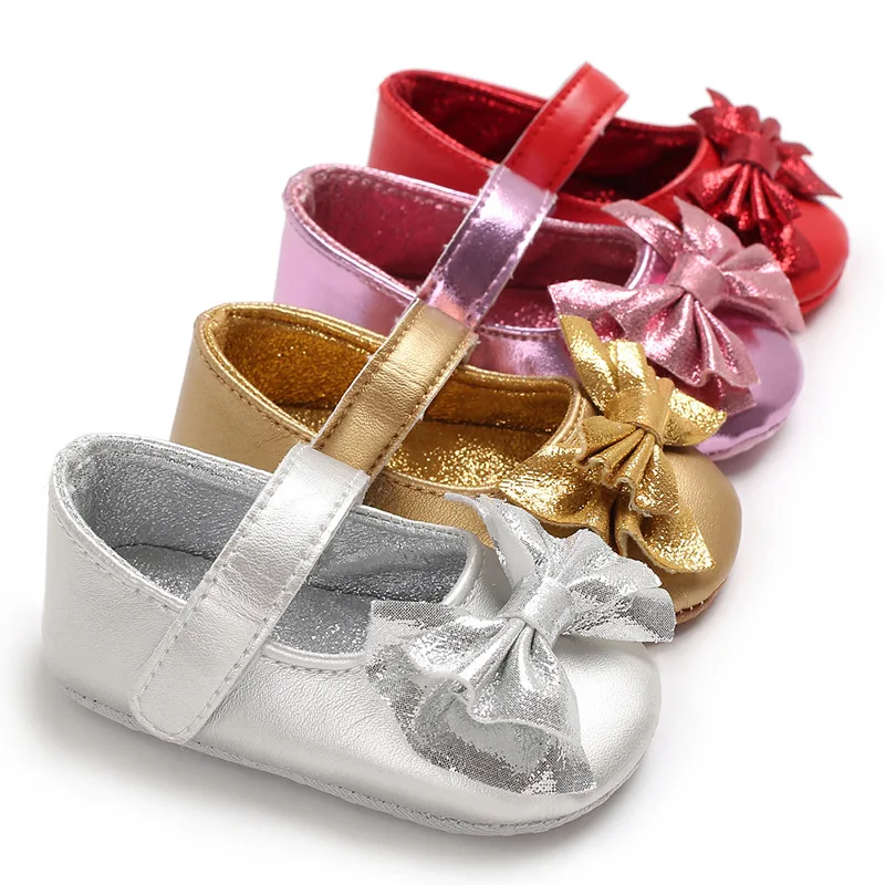 2026 New Summer Newborn Baby Prewalker 0-1Y Cute Girls Lovely Bow Soft Sole 4 Colors Toddler Shoes