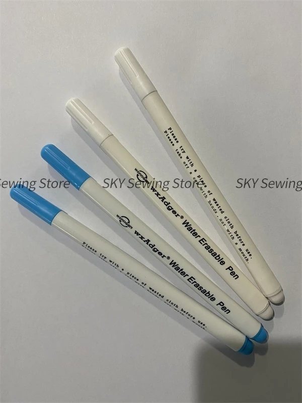 12PCS Water-Soluble Pen White Blue Water Erasable Pens Clothing Vanishing Mark Pen Cutting Hatching Pen Point Pen Washable Pen