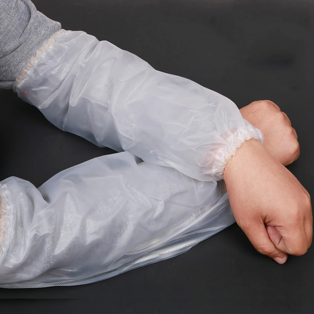 

3 Pairs Cleaning Sleeves Kitchen PVC Oversleeves Oilproof Transparent Antigrease Cooking Easy Wash Quick Dry Lightweight