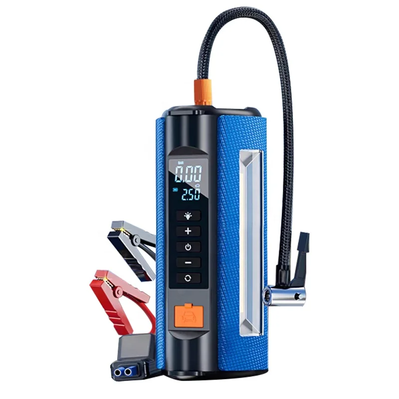 

2023 New Design Peak 1500A Car Battery Jump Starter Portable Tire Inflator Air Compressor 12v Car Jump Starter