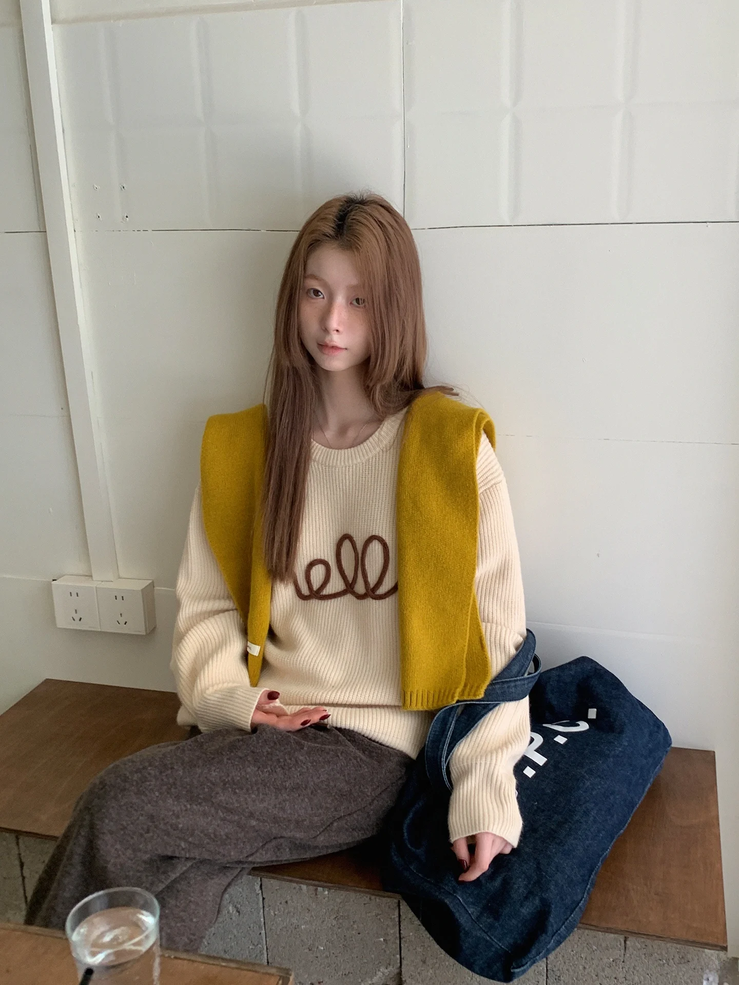 

Loose Women's Knitted Sweater Korean Sle Lazy Faion Early Autumn New Arrival Comfortable Long Sve round Ne Top