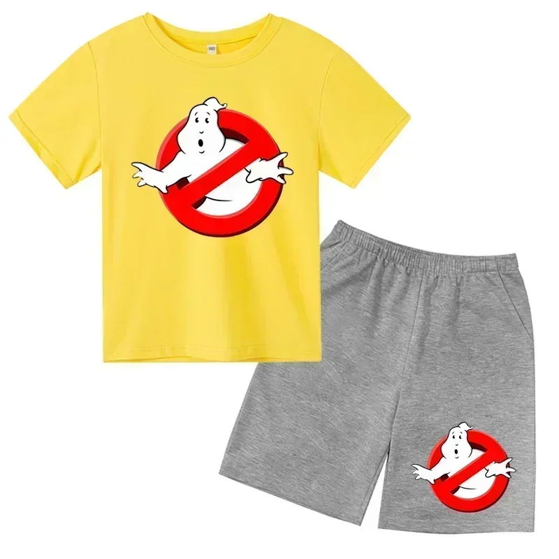 

Anime Printed Kids 2 Piece Outfits Boys Girls Casual Short Sleeve T-Shirt + Shorts Set for 3-12 Years