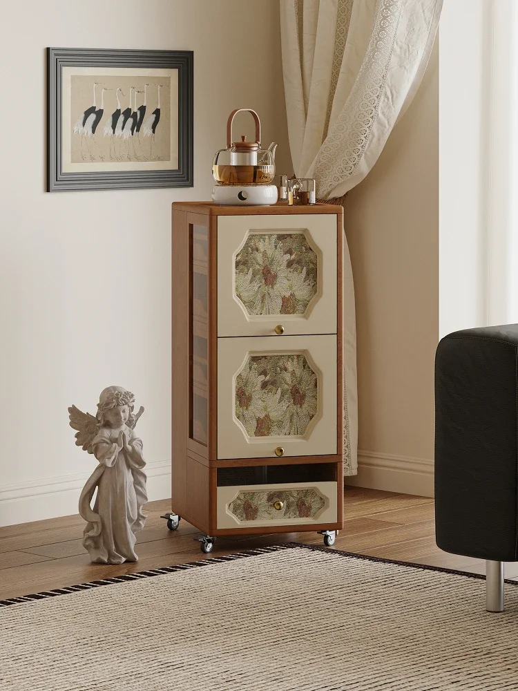 Storage Cabinet Designer Living Room Sofa Side Cabinet Solid Wood Edge