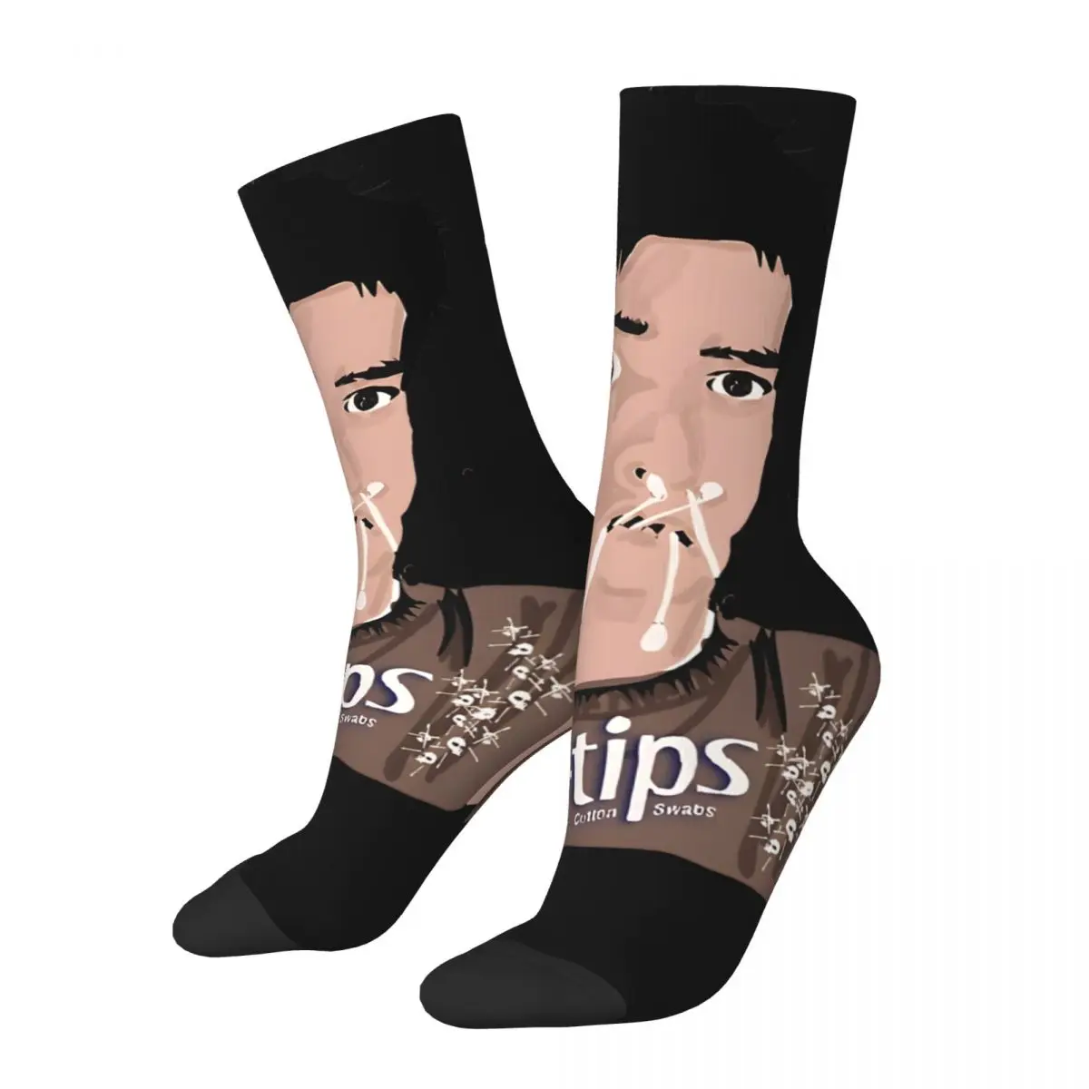 Fan Men's Socks Retro Harajuku Q-Tip Street Style Novelty Pattern Crew Sock