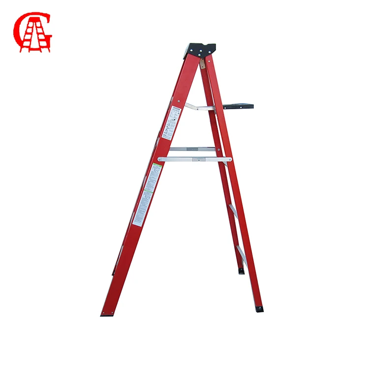 Fiberglass Foldable Folding Tool Tray Ladder with 6 Step Professional Industrial Engineering Step Stool Climbing Tool Pro