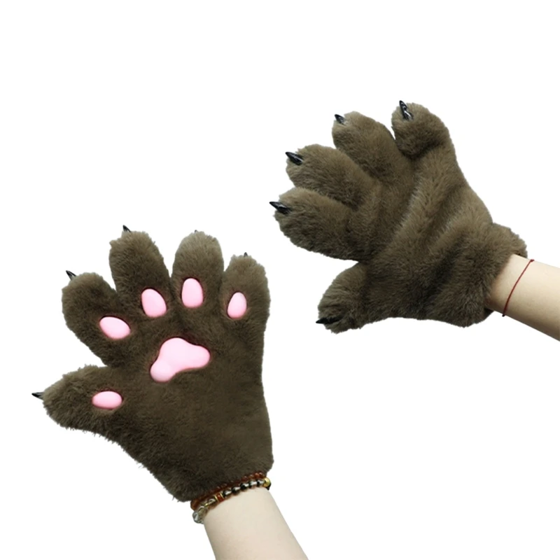 

Roleplay Costume Cats Paw Gloves Plush Paw Hand Gloves Roleplay Hand Warmer