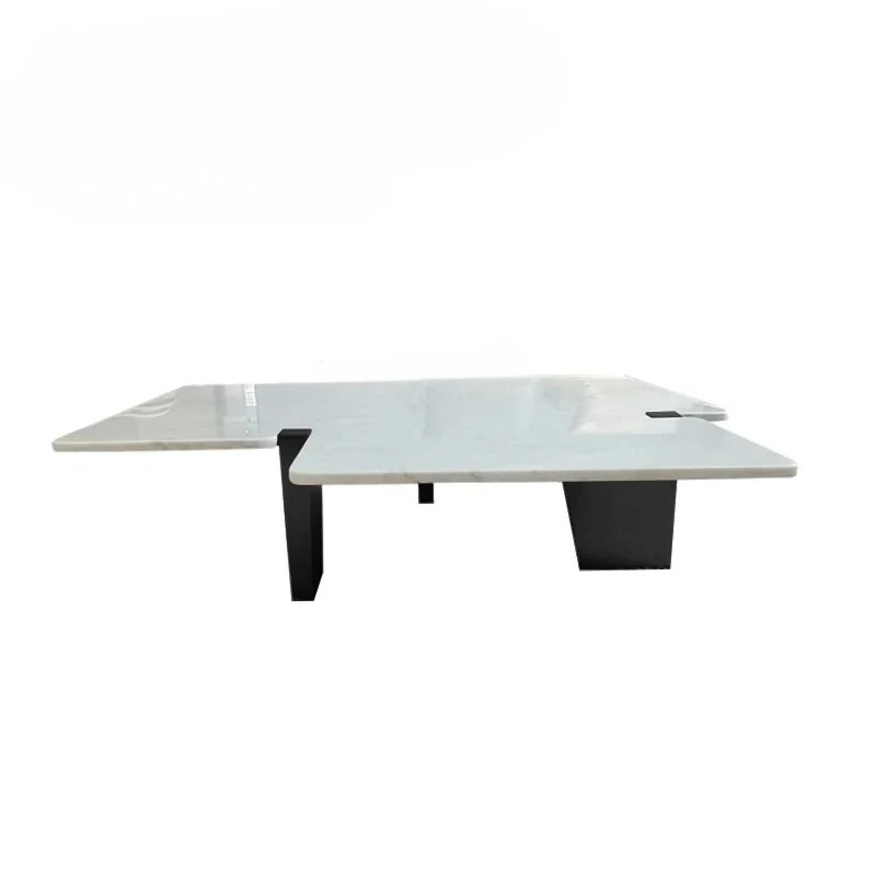 

Italian Natural Marble Coffee Table Special-Shaped Designer Living Room Home Modern Nordic Stone Plate Stainless Steel
