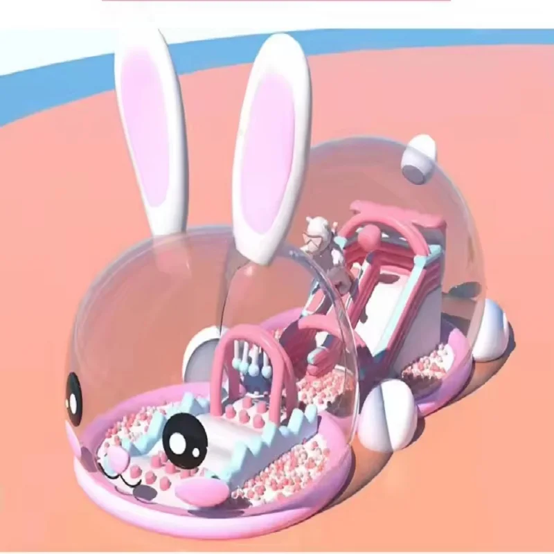 

Inflatable pink pig ocean ball pool shopping mall atrium inflatable naughty castle square park stall transparent rabbit paradise