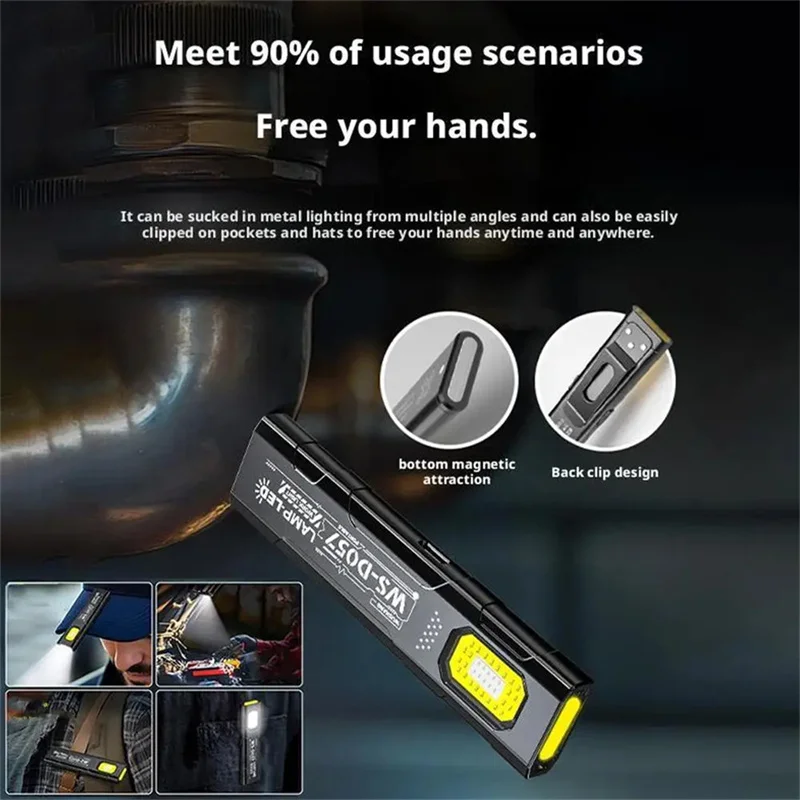 Mini lanterna de segurança potente com luz de advertência piscante, luz forte, mini portátil, para manutenção externa, emergência, EDC.