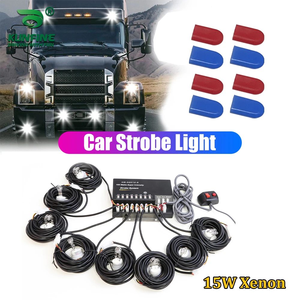 

120W HID Bulb 8 in1 HID Hide A Way Emergency Warning Strobe Light High Quality HID Strobe Light KF-L3006