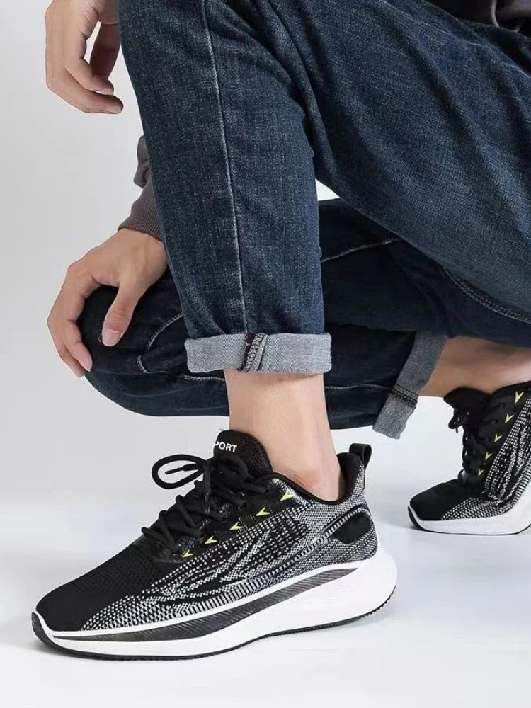 

Дышащие черные мужские повседневные кроссовки с сетчатым верхом, высокое качество без кожи, летняя распродажа, весенне-осенняя мужская спортивная обувь