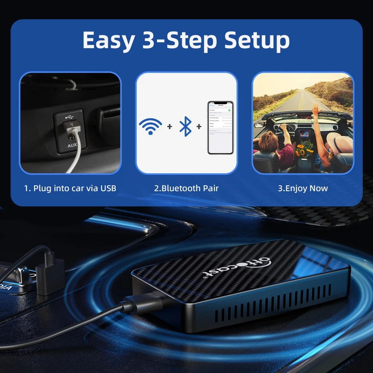 OTTOCAST Play2Video Pro Wireless CarPlay Android Auto Adapter Built in Youtube Netflix IPTV TikTokCar Accessories for Kia Toyota - view 5