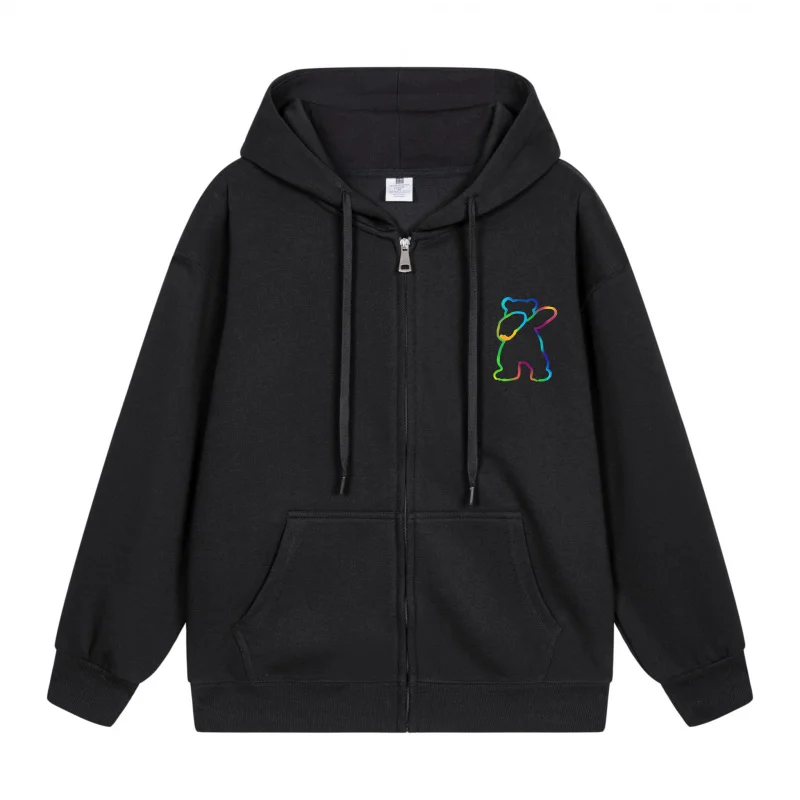 

Men's Zip-Up Hoodie Colorful Letter K On Hoodie 2025 New Style Casual Couples’ Style Couples’ Style