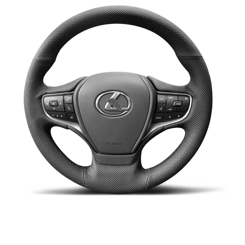 

For Lexus 18-24 ES ES200 ES260 ES350h Hand Sewn Needle Thread Car Steering Wheel Cover Car Protect Accessories Genuine Leather