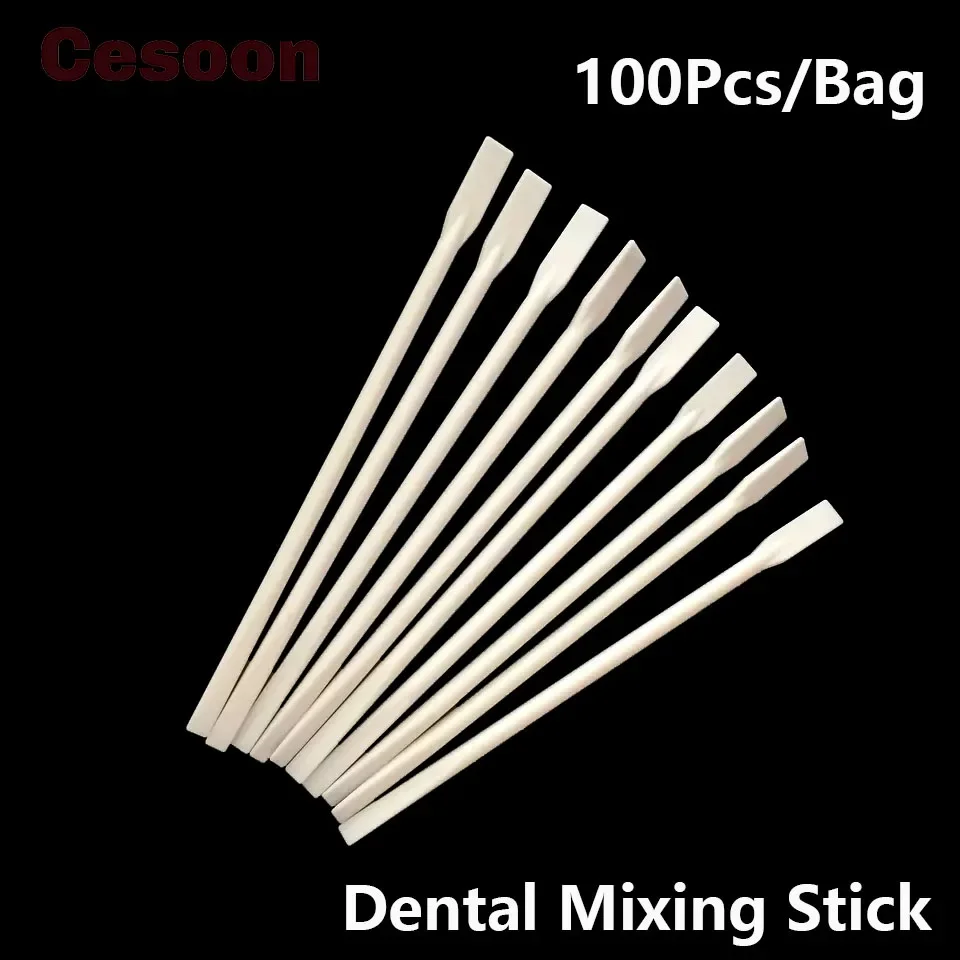 Cesoon 100Pcs/Bag Disposable Dental Mixing Sticks Plastic 114*6mm White Mighty Mixer Sticks Dentistry Clinic Materials