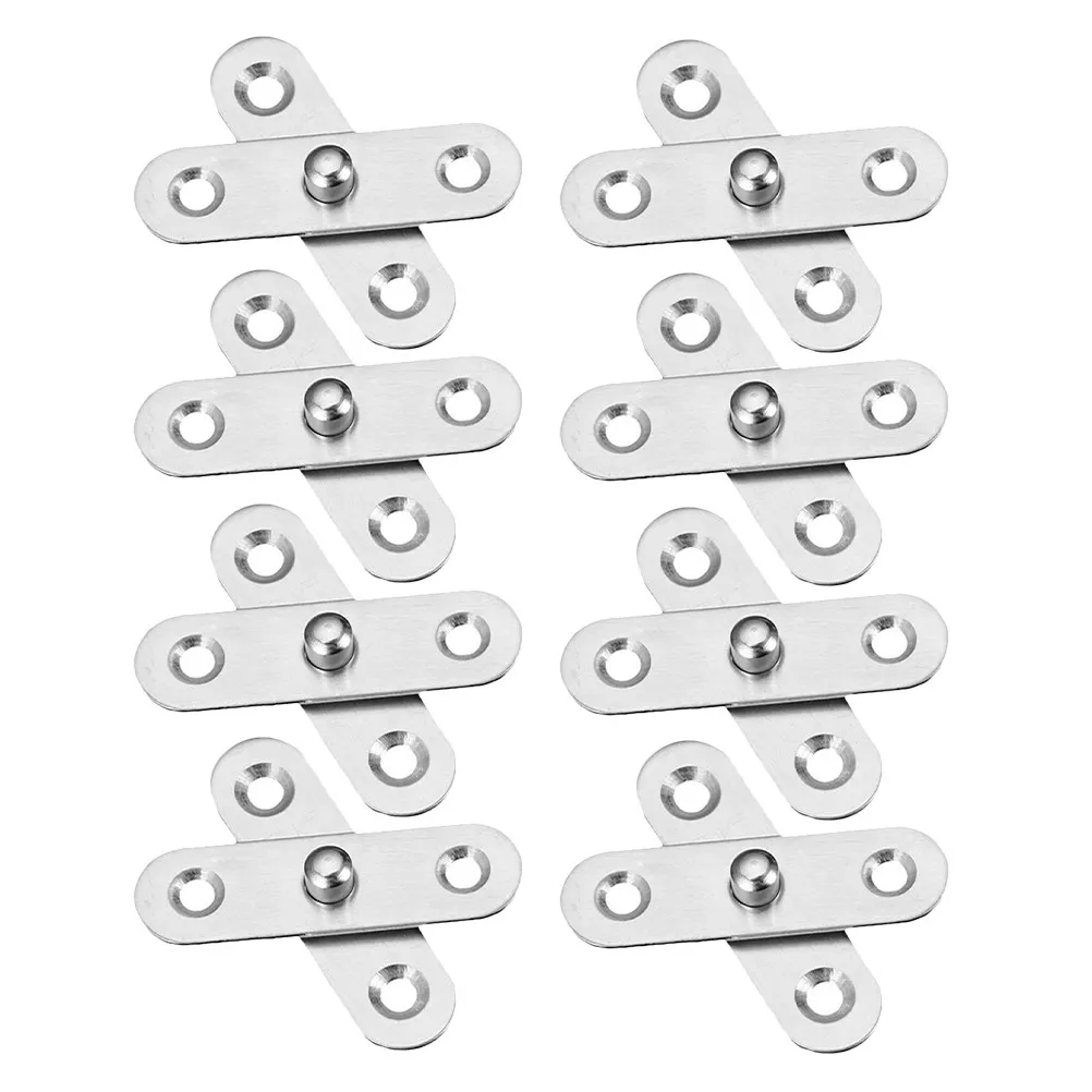 8Pcs Rotating Cabinet Pivot Hinge Set Hidden Stainless Steel Door Hardware Seamless Aesthetic Fit for Modern Interior Doors
