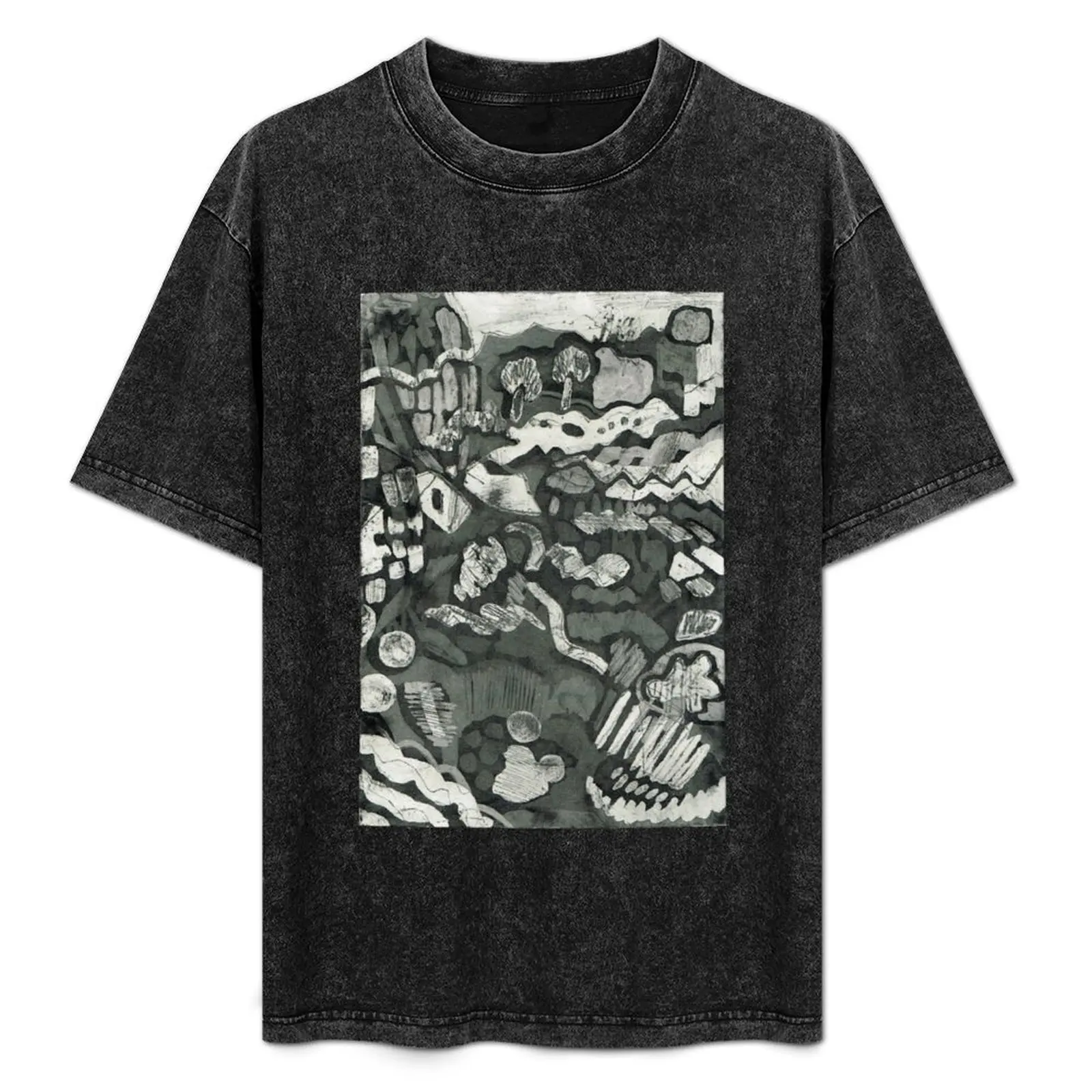 

Monochrome abstract print T-Shirt graphic t shirt vintage man t shirt graphics plain white t shirts men