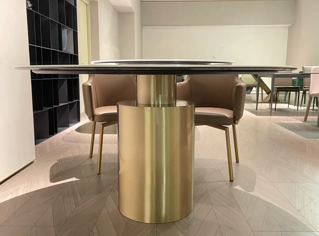 

-Customized Luxury Dining Room Furniture Marble Top Dining Table Modern Design