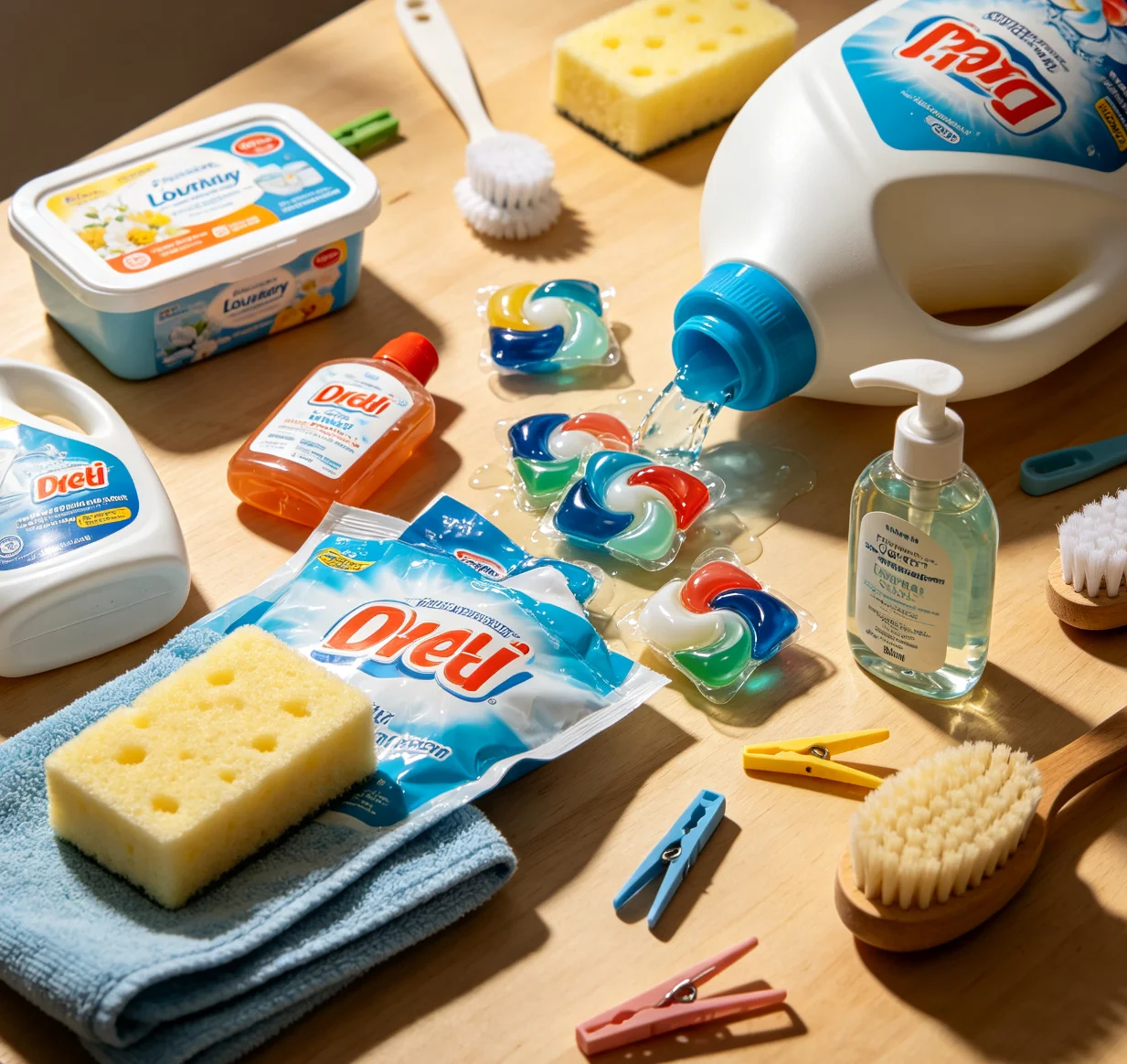 Assorted US Home Washing Supplies Blind Box Liquid Laundry Soap Hand Wash Dispensers Scrub Brushes Sponges Mini Party Decor Mystery Box