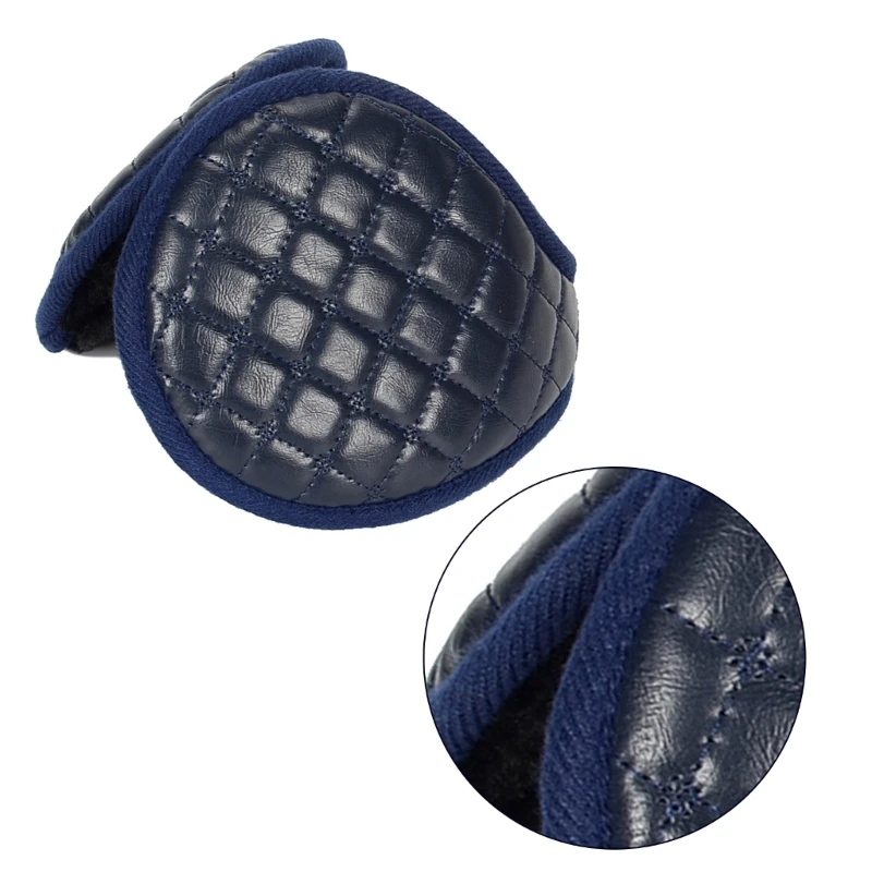 Adult Waterproof Leather Earmuff Outdoor Plush Ear Warmer Windproof for Girls HXBA