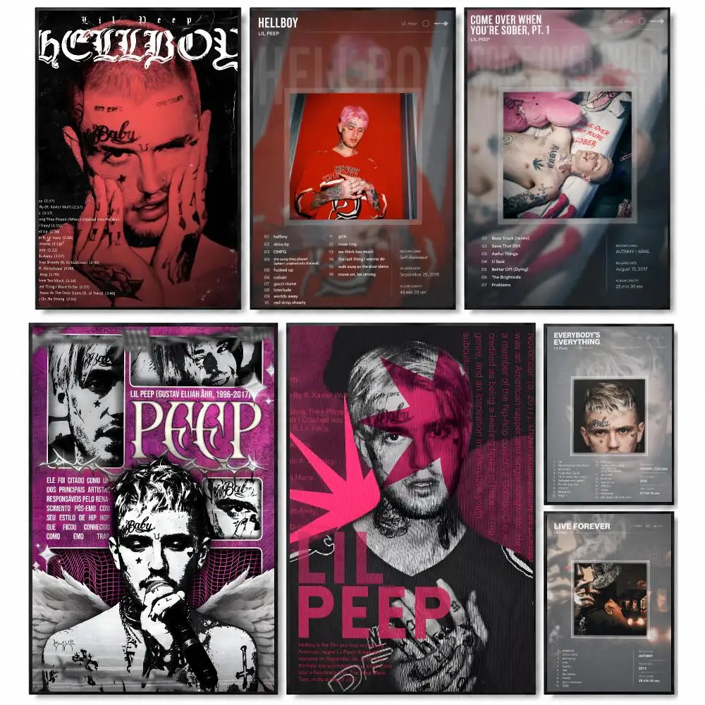 Singer Pop Lil Peep Sophisti-Pop Poster Self-Stick Bedroom Dorm Office Gaming Room Studio Decor Gift