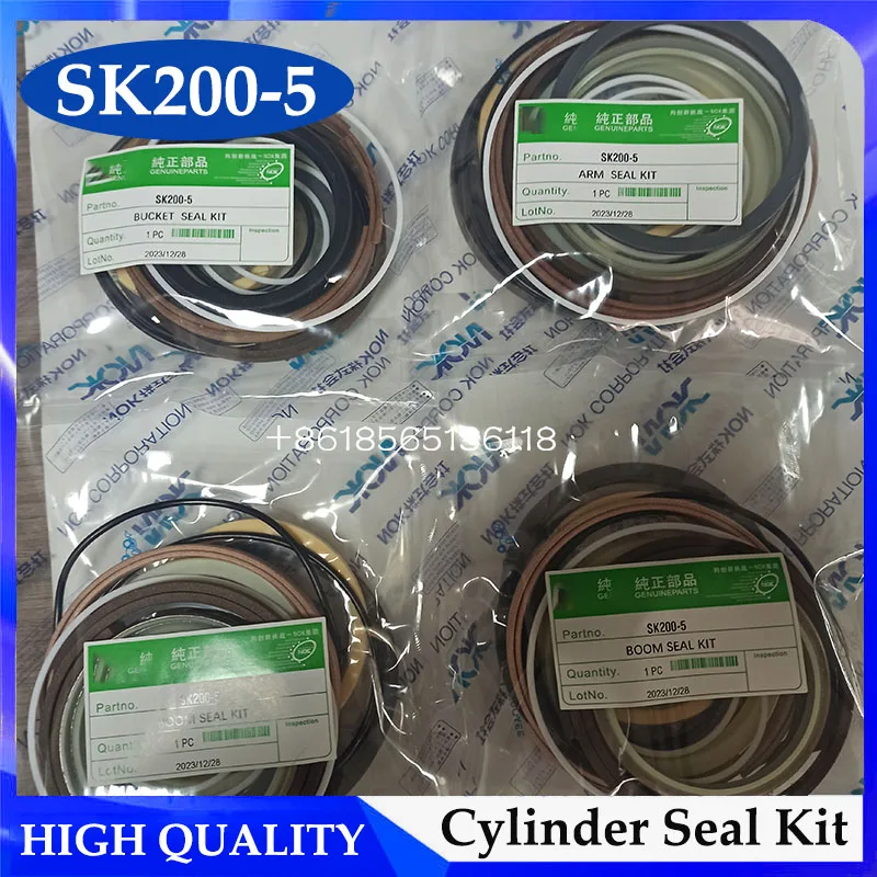 

4 Sets SK200-5 Arm/Boom/Bucket Cylinder Seal Kit for Kobelco SK200-5 Crawler Excavator Hydraulic Stamp Kits