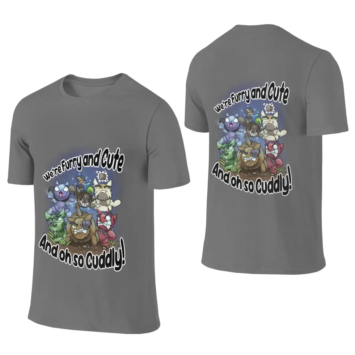 Mewgenics Alley Cats T-Shirt Korean Style Reversible T-shirt Street Personality Three-Dimensional Printing Basic Tee