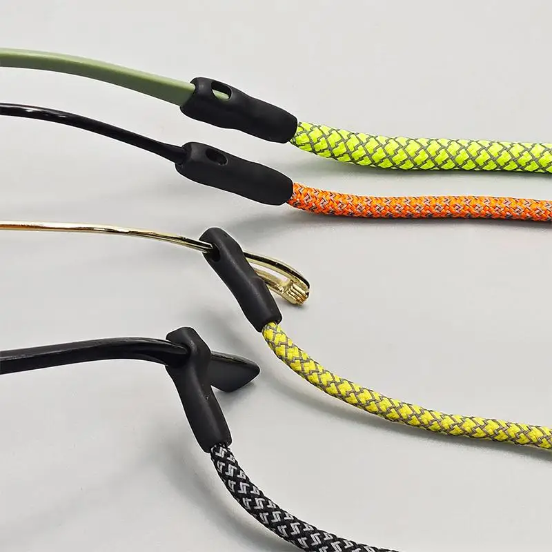 Brillenkette Rutschfeste Sonnenbrillenkordel Reflektierendes Brillenband Brillenhalter Sport Verstellbares Brillenband für den Hals