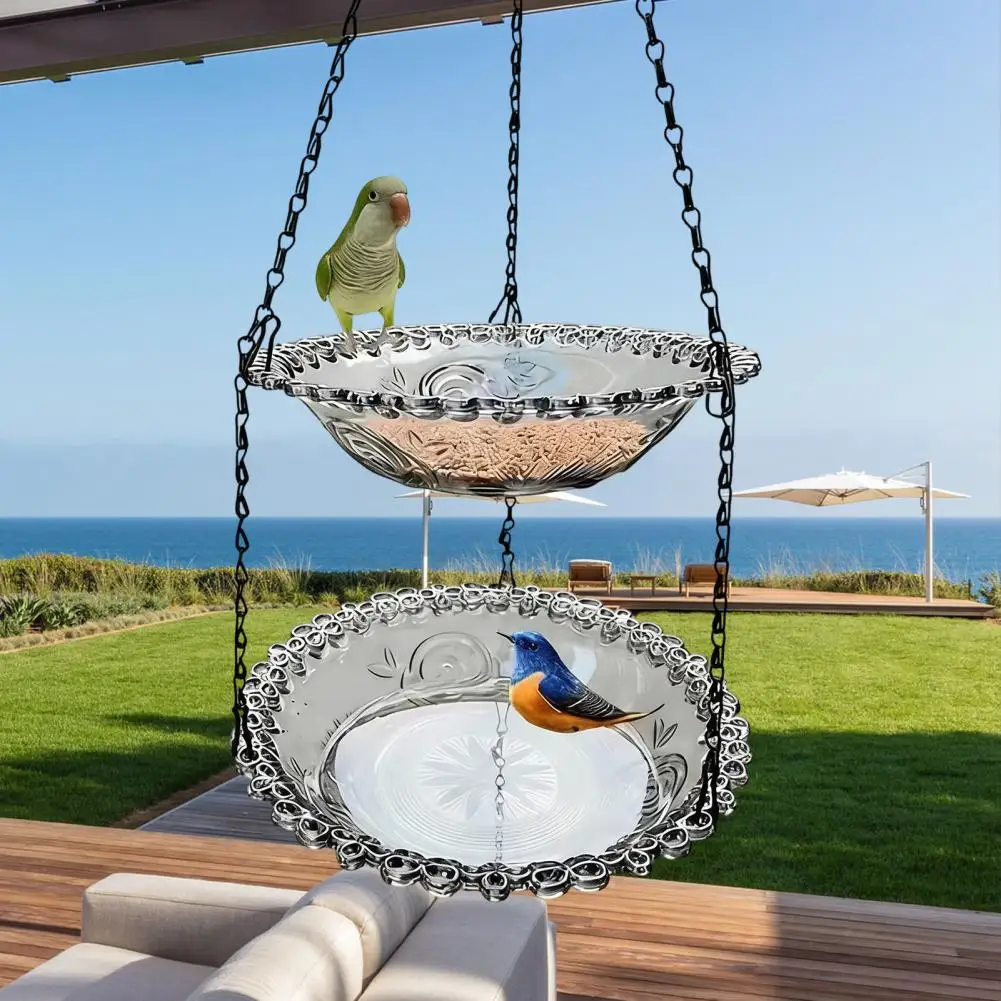 

Hanging Bird Bath And Feeder Outdoor Bird Watching Accessories Bird Bath Bowl Attracts Wild Birds for Garden Decor