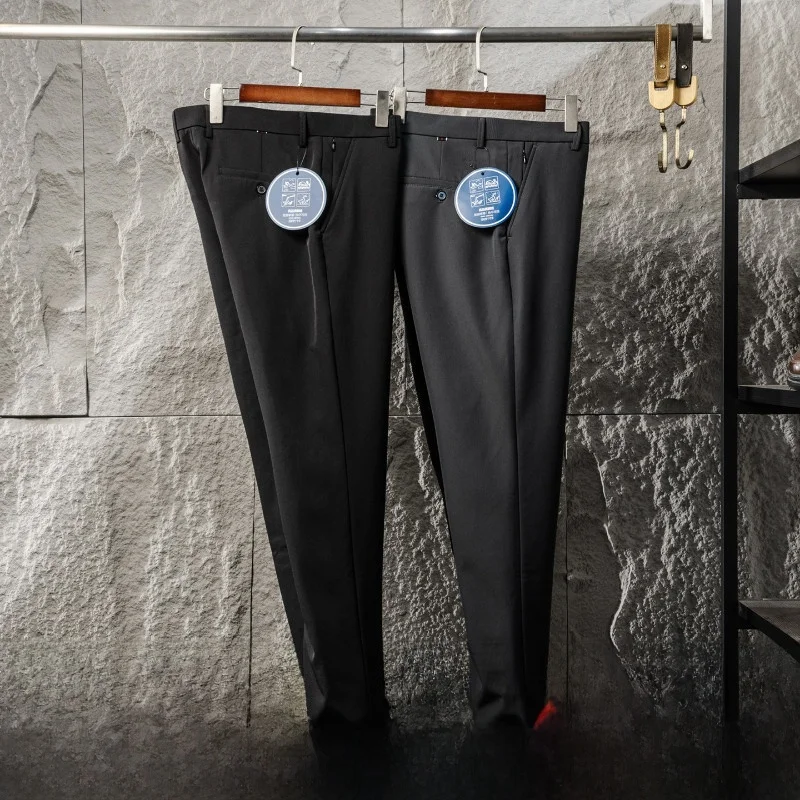 Men's Goose down Casual Pants Business Style Windproof Warmth Retention Straight Leg Polyester Fiber Nylon Spandex Blend