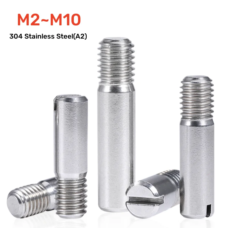 304 Stainless Steel M2 M2.5 M3M4M5M6M8M10 Slotted Cylindrical Outside Thread Solid Dowel Pin Positioning Roll Shaft Locating Pin
