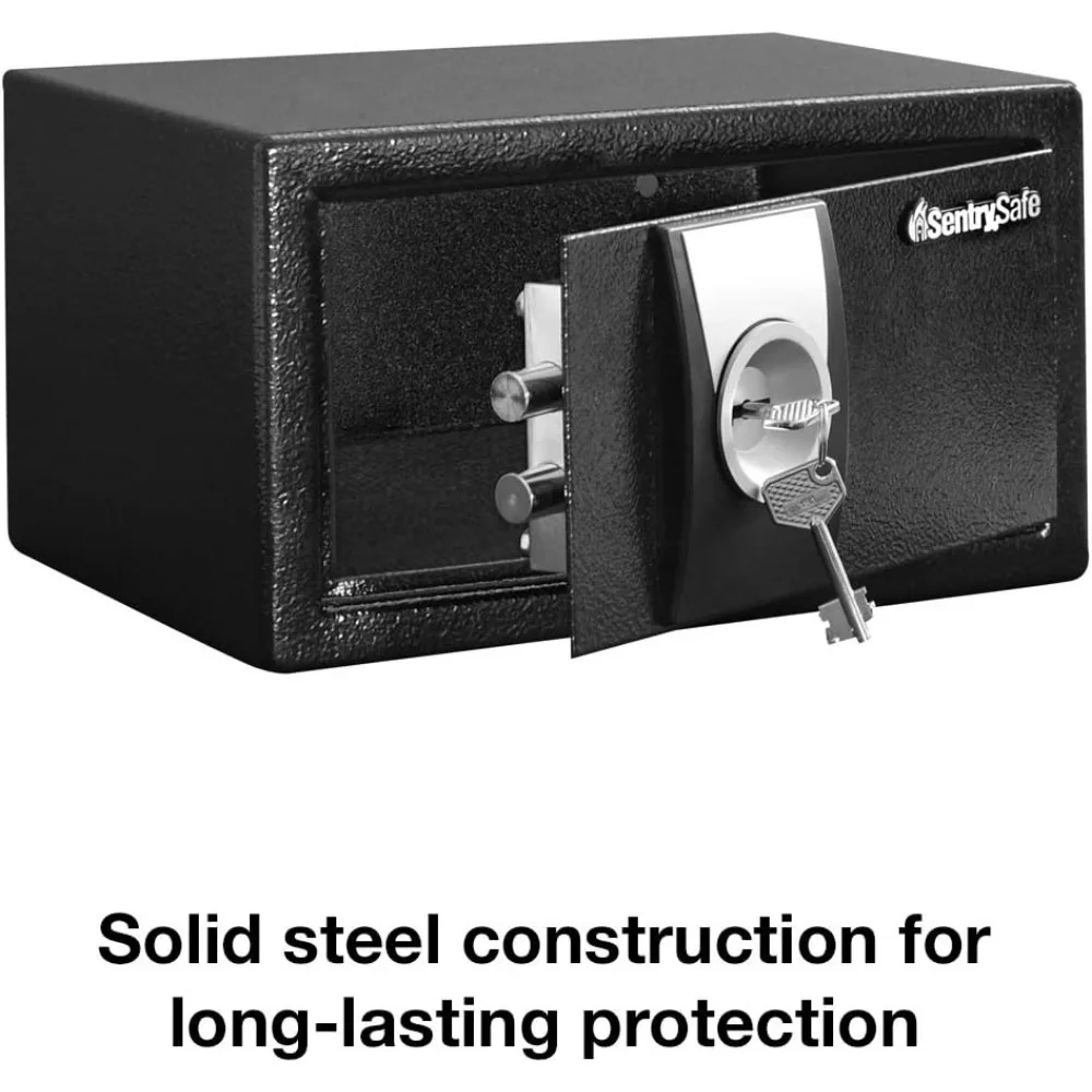 Caja fuerte de seguridad para el hogar con cerradura de llave para almacenar objetos de valor, dinero, joyas y documentos, 0,3 pies cúbicos