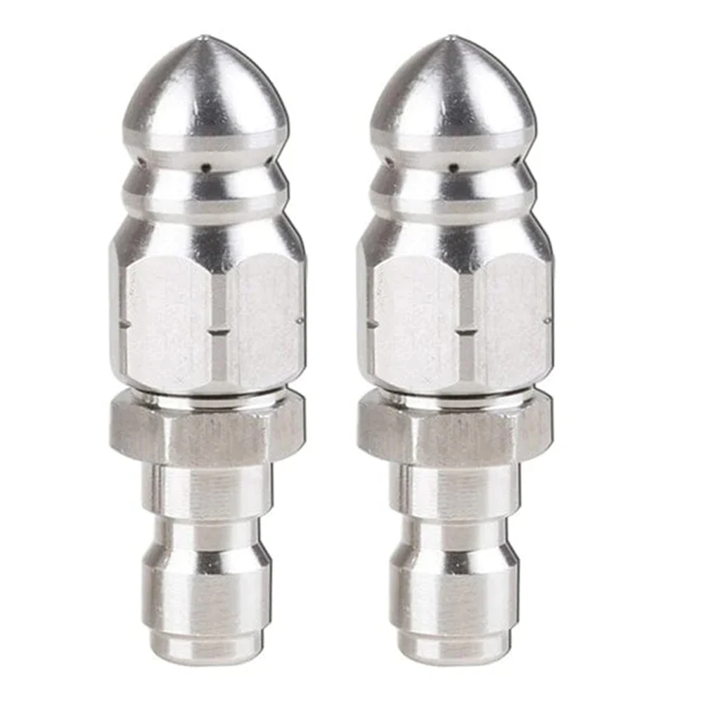 Buse de jet d'égout en acier inoxydable, nettoyeur haute pression, connecteur rapide, buse de tuyau d'égout pour RapDirty, 1 po, 4 po, 2 pièces
