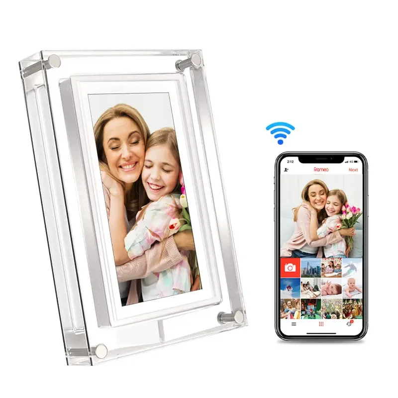 Frameo 5 Inch WiFi Digital Picture Frame 1280 * 720 IPS HD Cloud Smart Digital Photo Frame,32GB Storage  USB Auto Rotation