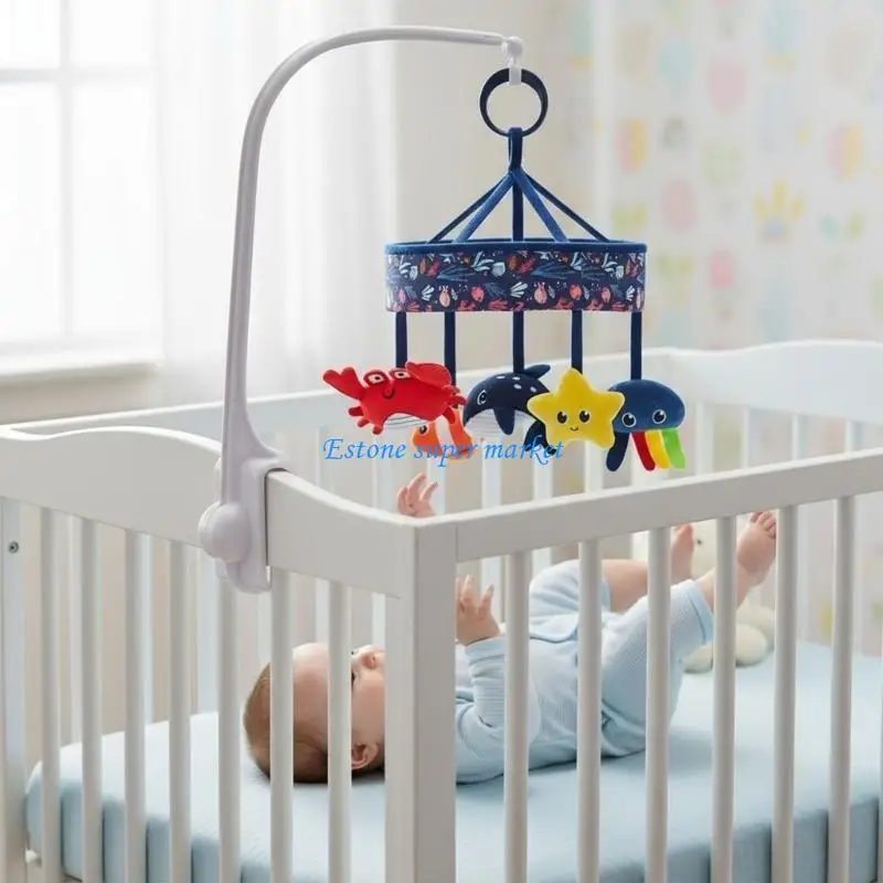 090B Rotierendes Ozean-Themen-Babybett-Mobile Beruhigendes Musik-Plüschspielzeug Automatische Spin-Funktion zur Beruhigung des