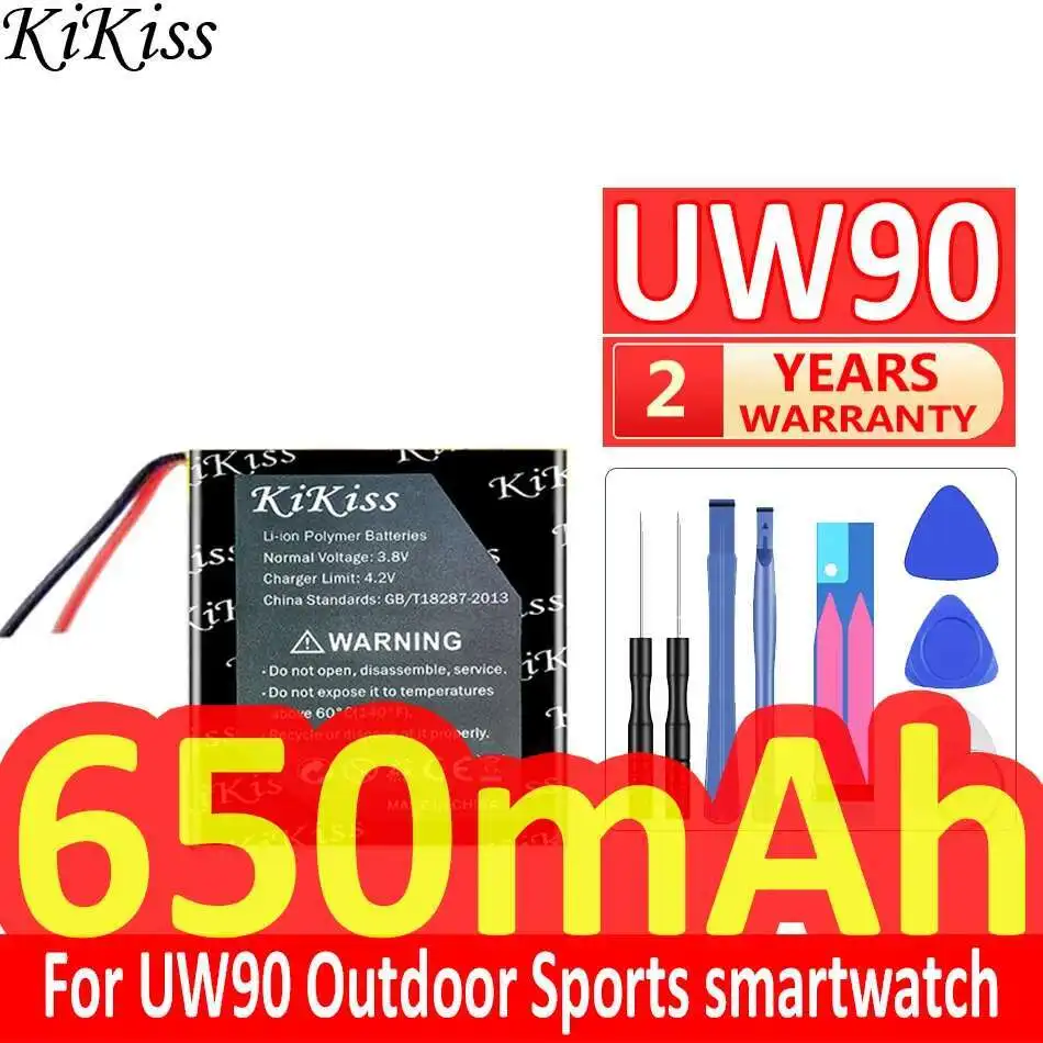 

High Capacity For UW90 Outdoor Sports Smartwatch 650mAh Outdoor Sports Smartwatch Battery Stable