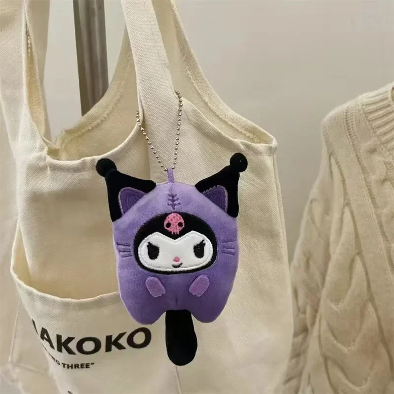 Kuromis Cinnamorolls Cross-dressing Cat Doll Keychain My Melodys Anime Cartoon Backpack Cute Pendant Children Plush Toys