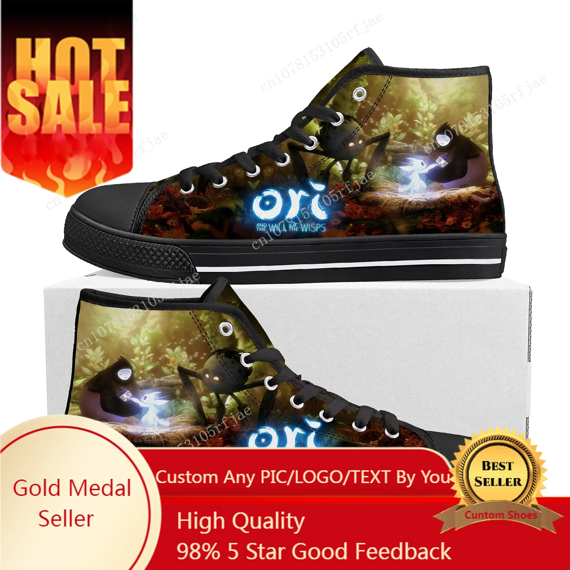 

Cartoon Game Ori and The Will of The Wisps High Top Sneakers Mens Womens High Quality Canvas Sneaker Custom Built Couple Shoes